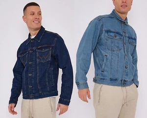 Ex Wrangler Mens Denim Jacket Rugged Authentic Classic Collar Western Seconds - Picture 1 of 24