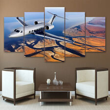 Aircraft Plane Airplane On Sea Coast Canvas Prints Painting Wall Art Decor 5PCS