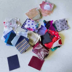 quilting fabric precut squares mixed multicolored plaid checkered floral cotton - Picture 1 of 5