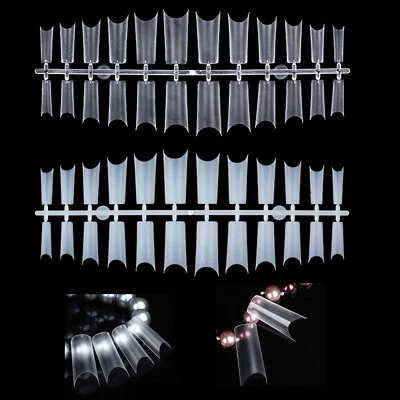 Edge Competition C Curve Paper Thin Pre-Buffed Well-less Natural Clear nail Tips - Image 1 of 4