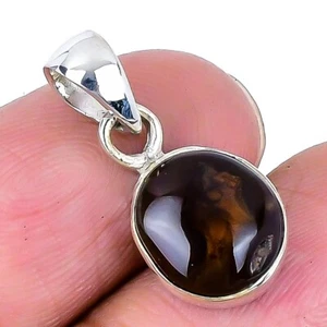 Chakra Raíz Ágata de Fuego Mexicano Piedras Preciosas Nuevo Elegante Colgante Plata Sólida 925 - Imagen 1 de 7