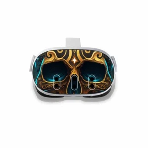 Calcomanía de vinilo Gold Skull compatible con Meta Quest 3 auriculares Protect - Imagen 1 de 4