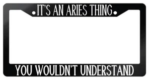 Glossy Black License Plate Frame Auto Accessory It's an Aries Thing - Picture 1 of 1