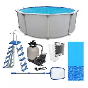 Aquarian Fuzion 21' x 52" Above Ground Swimming Pool w/Pump, Ladder & Equipment - Picture 1 of 12