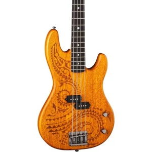 Luna Guitars Tattoo Long Scale Electric Bass - Picture 1 of 2