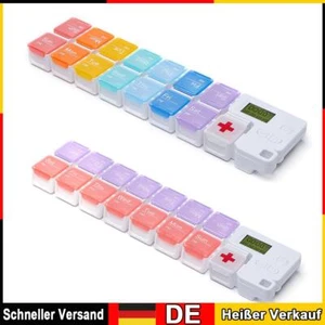 popyes Elektronische Pillenbox mit Alarm, Pillenbox, 7 Tage, 14 F?her, Pillenbox - Bild 1 von 15