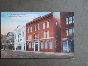 Postcard A58664 Willimantic, CT Y.M.C.A. and Gem Theater c-1907-1915 - Picture 1 of 2