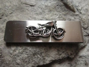 Harley Davidson Motorcycle Stainless Steel Money Clip - Biker -Father's Day Gift - Picture 1 of 2