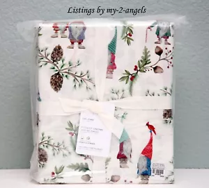 Pottery Barn FOREST GNOME Organic Cotton Cal. King Sheet Set christmas whimsical - Picture 1 of 1