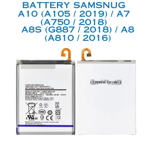 Paquete de 2✅ Batería para Samsung Galaxy A10/A7/A8s/A8✅ 3400 mAh ✅Reemplazo✅A+Calidad Foto 1 de 3