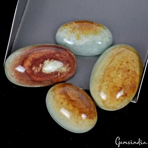 350 kt Natürliche Unbehandelte Jade Jadeit Oval Cab Lose Edelsteine Lot 4 Stck. für Schmuck - Bild 1 von 7