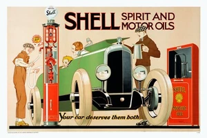 Home Wall Art Print - Vintage Advertising Poster -SHELL OIL- A4,A3,A2,A1 - Picture 1 of 1