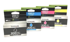 Genuine Lexmark 200XL Black Cyan Magenta Yellow Ink Cartridges - Free Delivery! - Picture 1 of 4