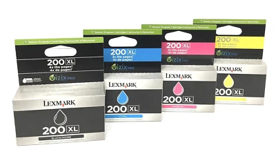 Genuine Lexmark 200XL Black Cyan Magenta Yellow Ink Cartridges - Free Delivery! - Image 1 of 4