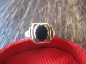 klassischer Jugendstil Ring Siegelring 585er Gold Blutjaspis RG 56 17,75 mm - Picture 1 of 4