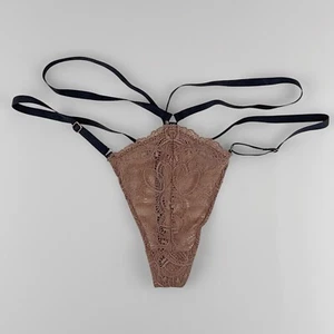 Victoria's Secret Muy Sexy Tirantes Tanga en V Panty Marrón Grande - Imagen 1 de 10