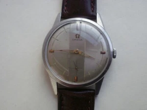 Omega cal.269 swiss men's Jumbo mechanical two tone dial vintage wrist watch - Picture 1 of 15