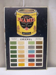 Antique Blundell'S Enamel Paint Sign Board Advertising Cardboard Shade Card"F1 - Picture 1 of 4
