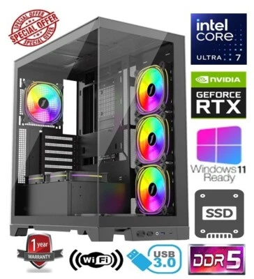 ULTRA 7 PC - INTEL ULTRA 7 265K 32GB DDR5 RAM 2TB SSD NVIDIA GEFORCE RTX4070 12G - Image 1 of 4