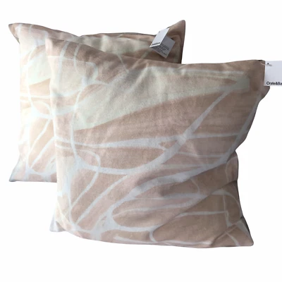 Nuevo juego de dos fundas de almohada para caja y barril con inserciones de plumas rosa nuevo con etiquetas Foto 1 de 3