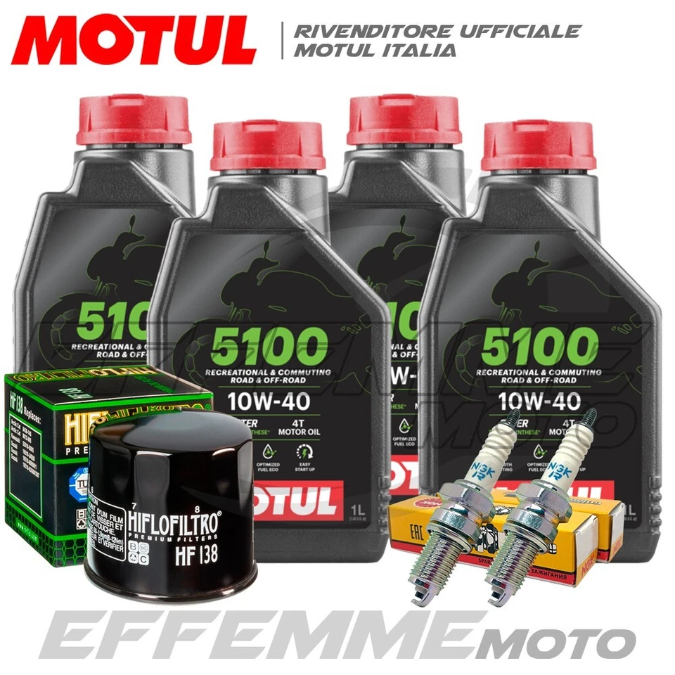 MOTUL + HIFLO + NGK Tagliando SUZUKI VZ Marauder 800 1996-2002 (5100 10W40 + Filtro olio + candele)