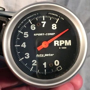 AutoMeter Sport Comp TACHOMETER Gauge 8K RPM Works Great - Picture 1 of 9