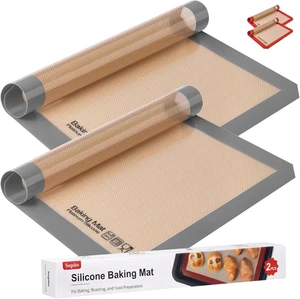 Tappetino Da Forno in Silicone, 2Pcs Antiaderente, Tappetino Forno Silicone Sic - Foto 1 di 12