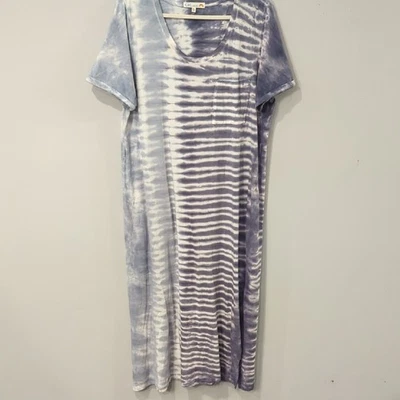 Платье макси C&C California Tie-Dye в полоску размер XL синее серое - Изображение 1 из 4