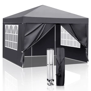 10' x 10' EZ Pop Up Gazebo Canopy Tent Waterproof with Sidewalls,Portable Bag US - Picture 1 of 8