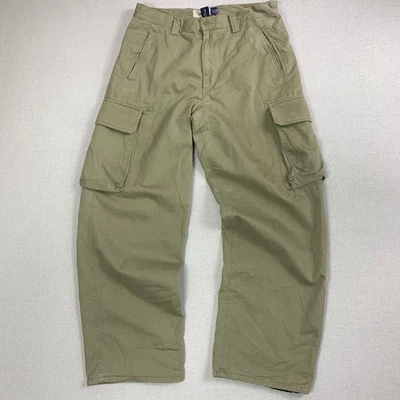 Tan Khaki Cargo Gap Wide Leg Insulated Blanket Lined Jeans - 32 tagged 33 - Y2K - Image 1 of 4