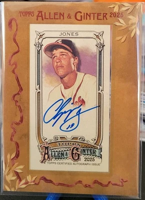 Mini tarjeta Topps Allen & Ginter Chipper Jones 2025 enmarcada Auto Braves Foto 1 de 2