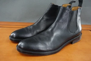 Antonio Maurizi Chelsea Boots Herren 12 Schwarz Leder Zum Überziehen Italien Elegant Schuhe - Bild 1 von 10