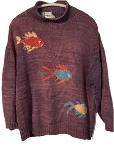 Vintage Manos Del Uruguay Pullover Damen Medium 100 % Baumwolle tropisch bunt Spaß - Bild 1 von 7