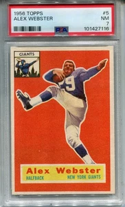 Alex Webster 1956 Topps #5 PSA 7 casi nuevo New York Giants - Imagen 1 de 2