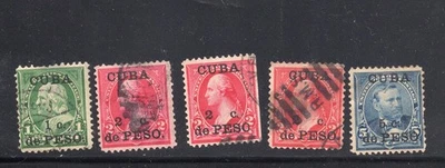 5pc CARIBBEAN  STAMPS LOT OVERPRINT USED ID#856 - Image 1 of 2