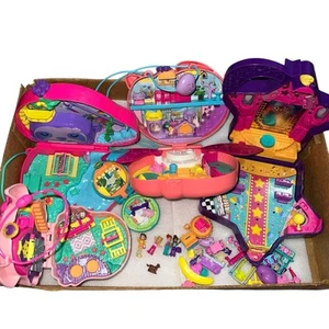 Lot of Polly Pocket Dolls Micro Mini Figures Tiny 1" w Accessories & Compacts - Picture 1 of 16