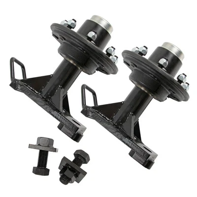 8 x 6.5 Lug 8000LB Shipping Container Wheels Steel Bolt-on Spindle Kit Black - Image 1 of 4