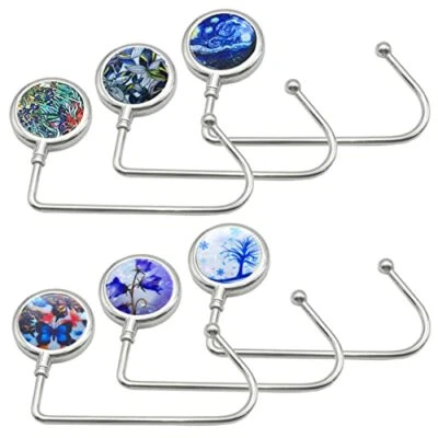6Pcs Portable Purse Hook Handbag Hanger for Table Fashionable Long Handbag  - Image 1 of 4