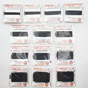 Hilo de seda natural negro con aguja 2 m tamaño 0-16 cordón de perlas, hecho en Alemania - Imagen 1 de 30