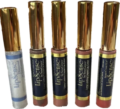LOT OF 5 - LipSense By SeneGence Diamond Kiss, Bombshell, Nude Authentic SEALED