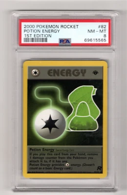 2000 WOTC Pokemon Game Team Rocket 1st Edition Potion Energy 82/82 PSA 8 NM-MT - Image 1 of 2