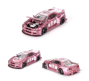 Mini GT Kaido House Nissan GT-R R34 Kaido Racing Factory V1 Rosa 1:64 KHMG128 - Imagen 1 de 3