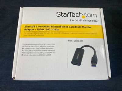 Startech USB 3.0 to HDMI Adapter, 1080p Slim USB to HDMI Display Adapter Convert - Image 1 of 4