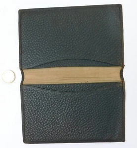 Vintage leather wallet R Mair Burrabaza Calcutta India green 7" x 4.5" cp - Picture 1 of 4
