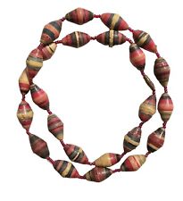 African Trade Bead Recycled Magazine Beaded Necklace