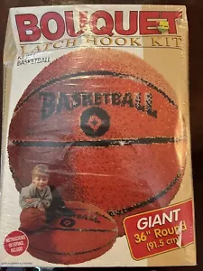 Artisanat Bouquet Crafts Basketball 36” Round Rug Latch Hook Kit #234 NEW Sealed - Picture 1 of 2