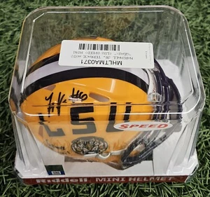 Terrace Marshall Jr. LSU Tigers Signed Speed Mini Helmet Fanatics - Picture 1 of 5