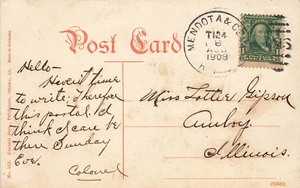 "Mendota & Centralia" 1908 R.R. R.P.O. Cancel - Bild 1 von 2