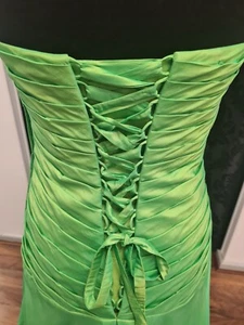 new promfrocks prom /evening dress size 8/10 lime green taffeta A line - Picture 1 of 4