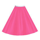 LADIES 50s skirt Musical Plain SATIN or Polyester Jive Rock Roll Circle Costume